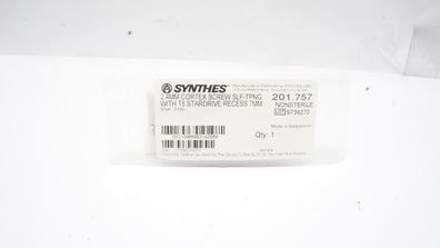 Synthes 201.757 2.4mm Cortex Screw Self-Tapping W/T8 Stardrive Recess 7mm
